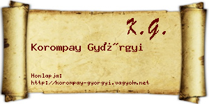 Korompay Györgyi névjegykártya